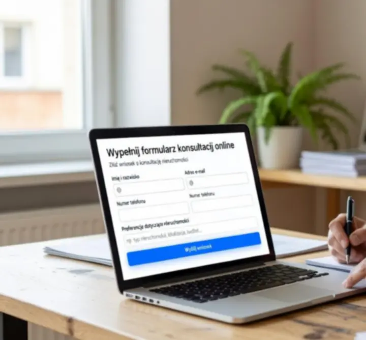 Osoba wypełniająca formularz kontaktowy na stronie internetowej